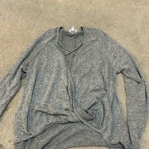 Gray cross sweater